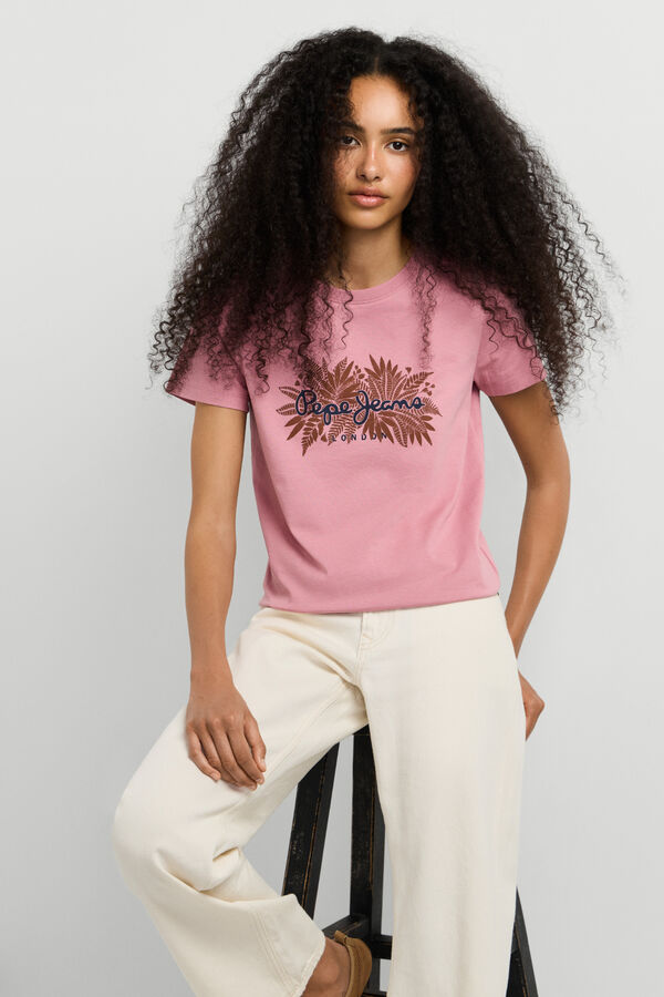 Pepe Jeans Camiseta b&aacute;sica manga corta rosa
