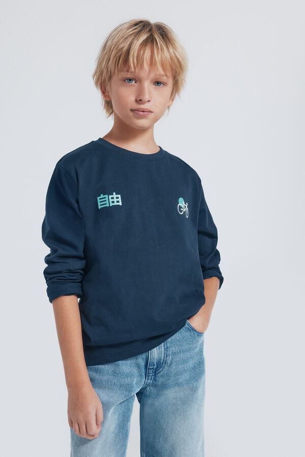 Springfield Kids Japan bike long sleeve shirt for boys blue