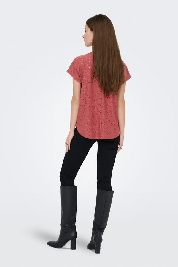 Only T-shirt regular fit manga curta vermelho