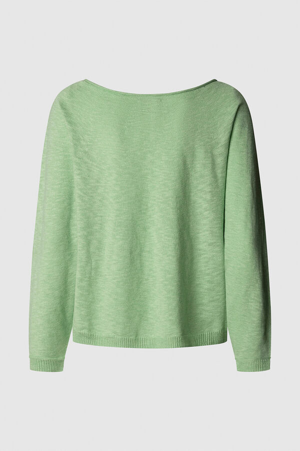 Pepe Jeans Blusa de malha de malha manga comprida com detalhe nas mangas.  verde