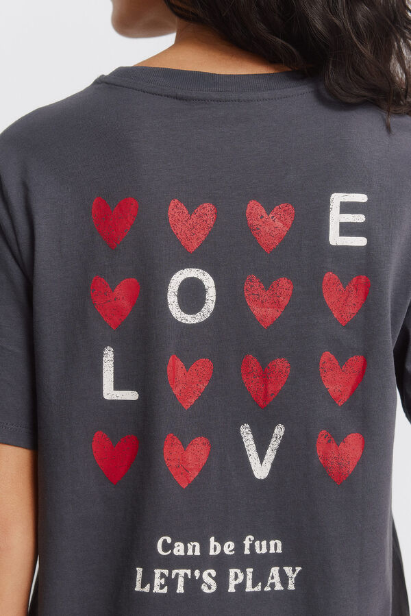 Springfield Camiseta manga corta "Love" gris