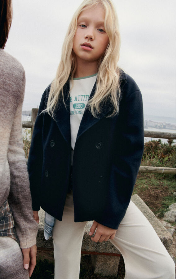 Springfield Kids Kratki platneni kaput za devojčicu Plava