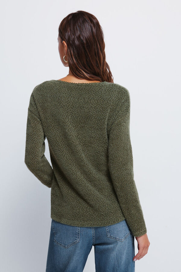 Springfield Džemper okrugli izrez Kaki