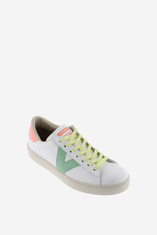 Victoria Victoria Berlin Leder -Sneaker mit fluoreszierenden Details Rot