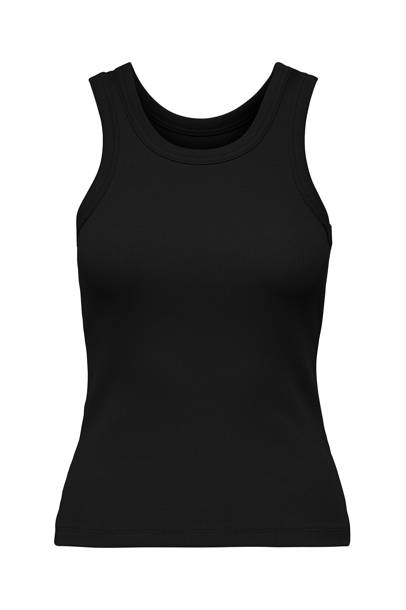 Only Top canelado sem mangas