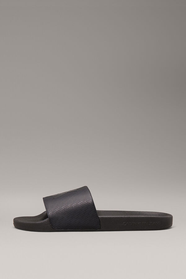 Calvin Klein Sandalias slides con logo negro