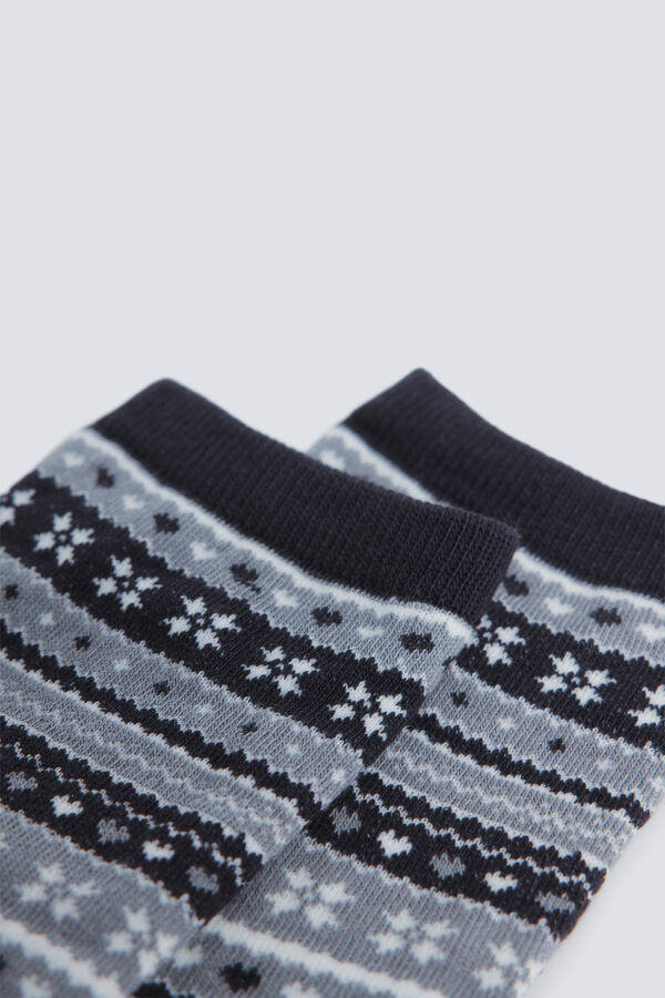 Springfield Duge čarape sa žakardom i bordurama Siva