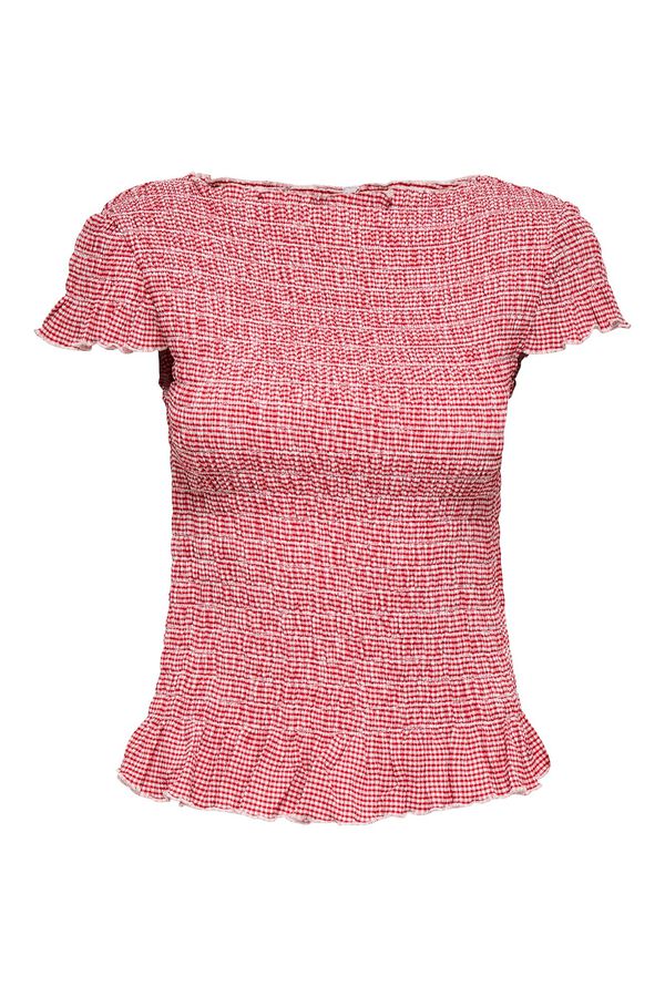 Only Top de cuadros vichy rojo