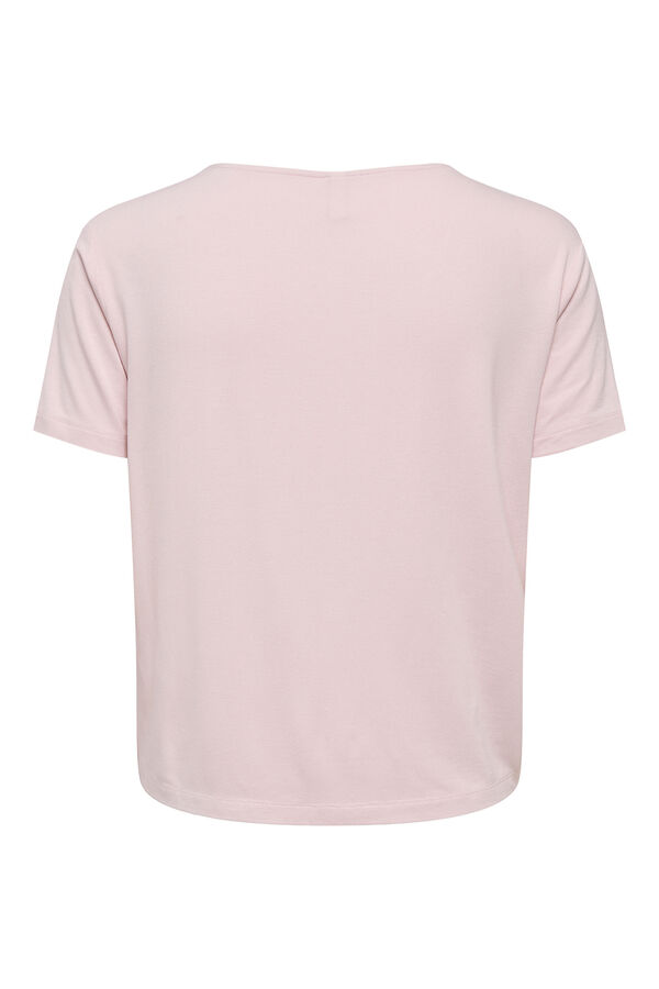 Only Camiseta encaje manga corta rosa