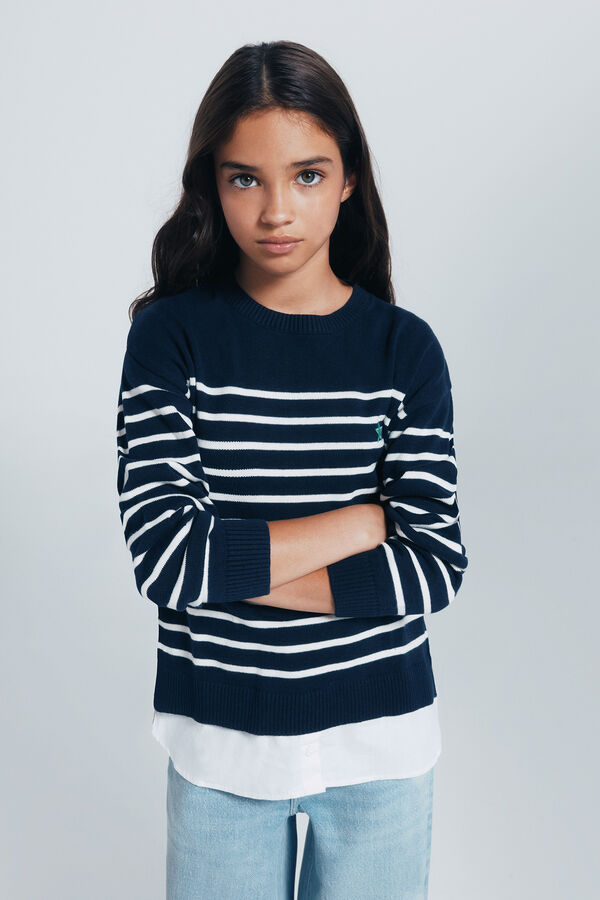 Springfield Kids Mornarski džemper za devojčice Plava