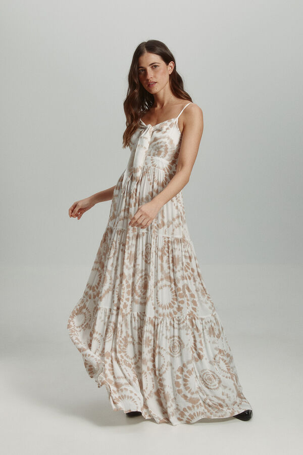 Only Vestido largo tirantes tostado