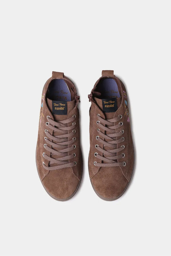 Toni Pons Zapatilla abotinadabcon detalles florales&nbsp; beige