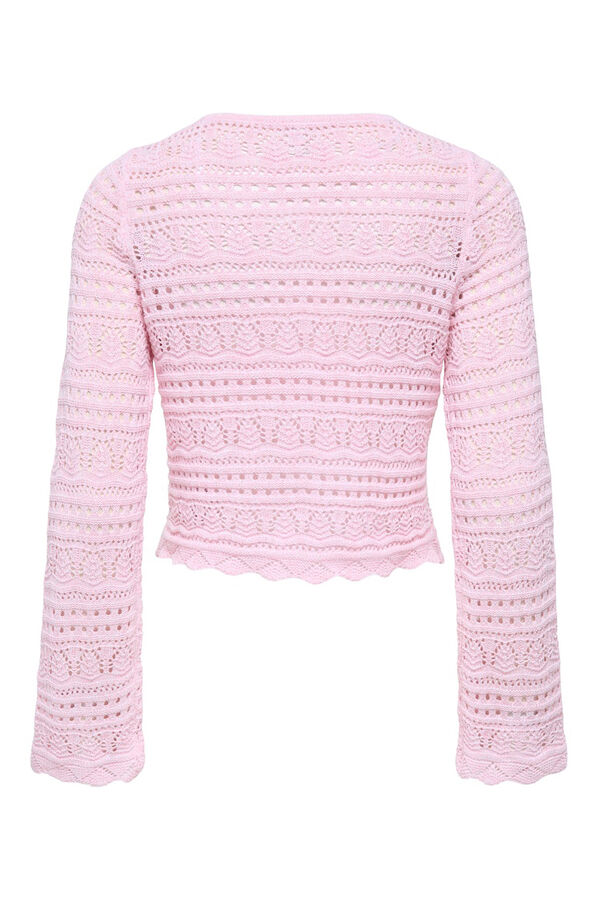 Only Jersey calado cropped rosa