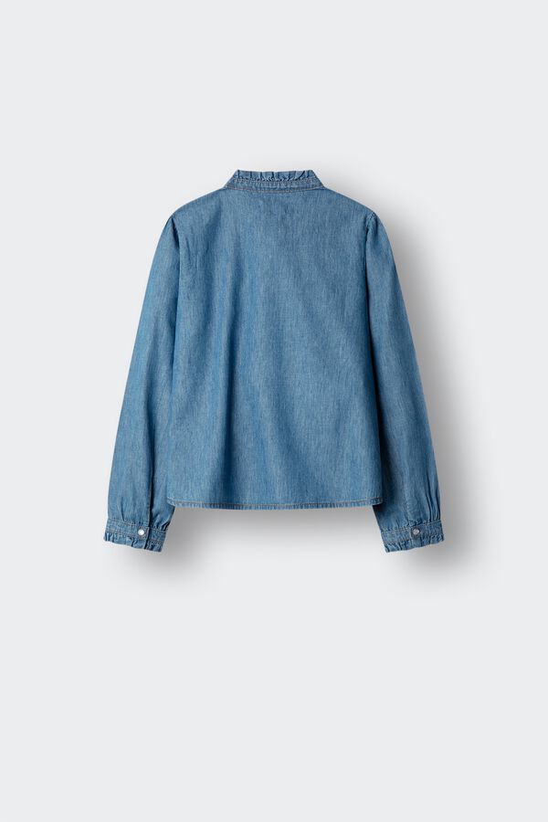 Springfield Kids Devojčija teksas bluza Plava