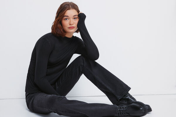 Springfield Majica sa mekim dodirom i Perkins kragna Crna