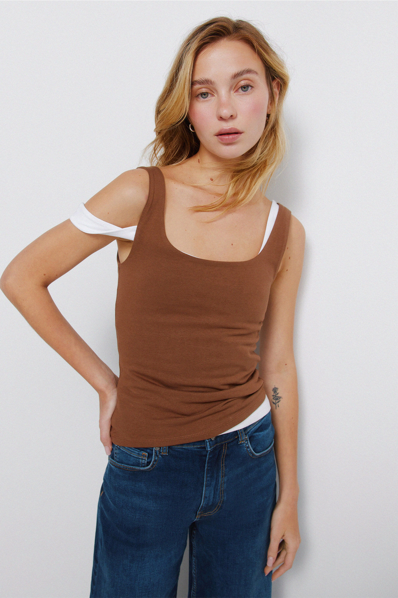 Springfield Majica sa bretelama od dvostrukog tkanja