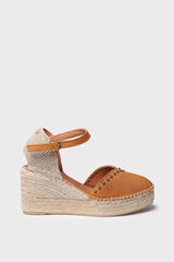 Toni Pons leather wedge espadrille with bracelet fastening Braon