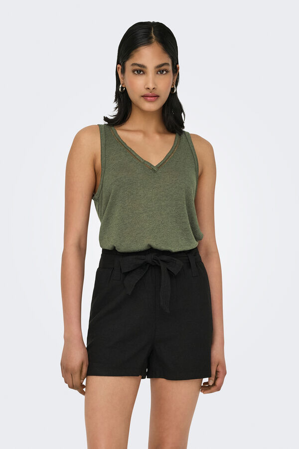 Only Camiseta regular fit tirantes verde