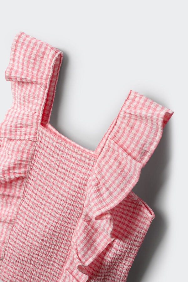 Springfield Kids Top za devojčice sa Vichy printom Roze