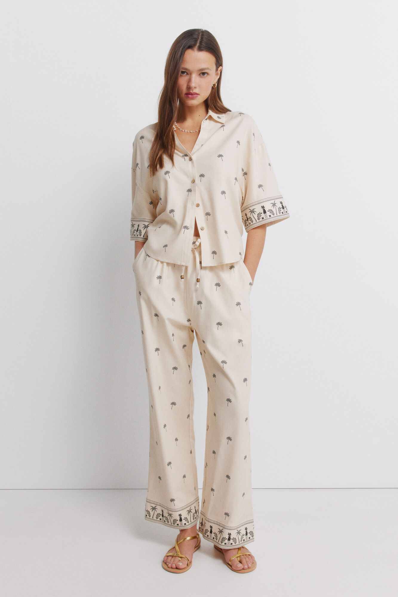 Springfield Camisa manga corta lino oversize