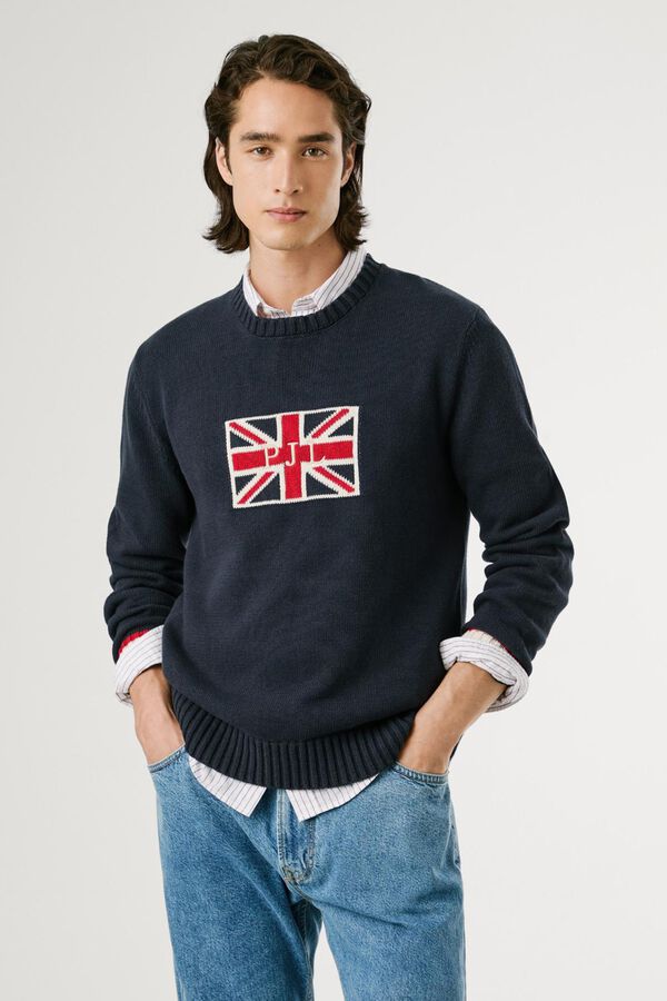 Pepe Jeans Jersey Union Jack Fit Regular azul