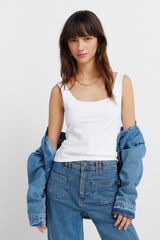 Springfield Majica sa bretelama od dvostrukog tkanja Bela