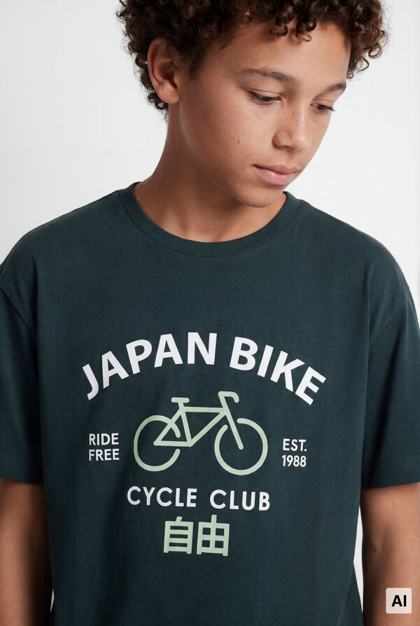 Springfield Kids Majica kratkih rukava "Japan Bike" za dečake Zelena
