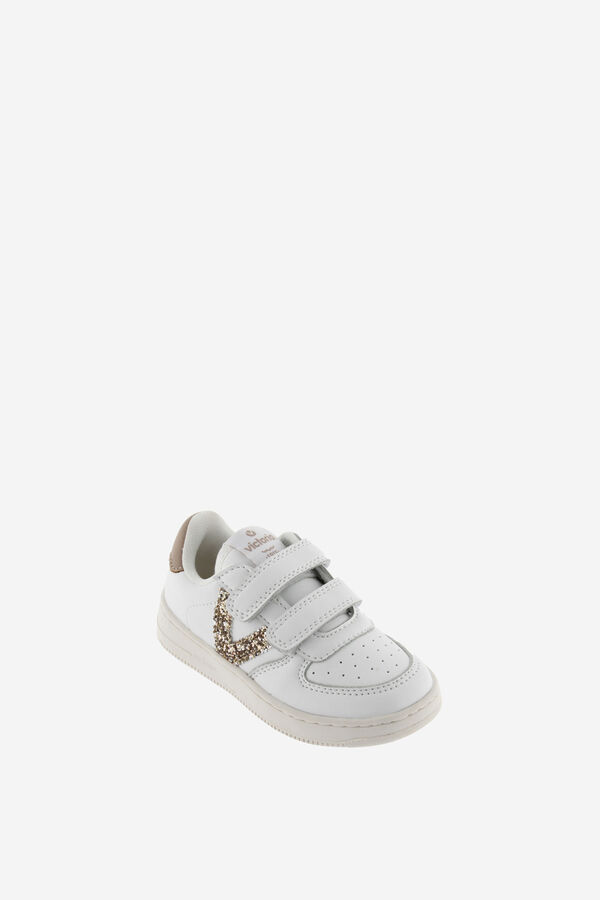 Victoria Animal print girls' sneakers with matching details and metallic logo yellow