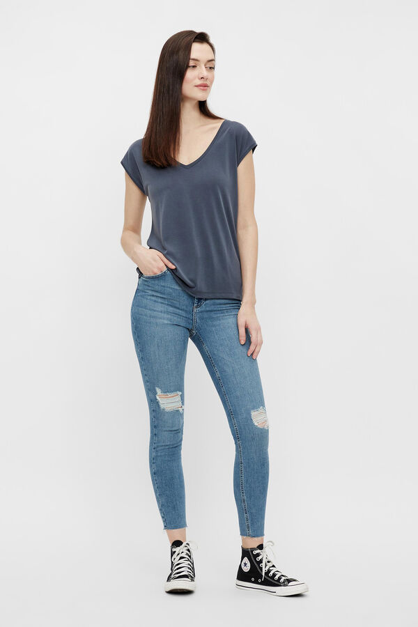 Pieces Camiseta tencel b&aacute;sica azul