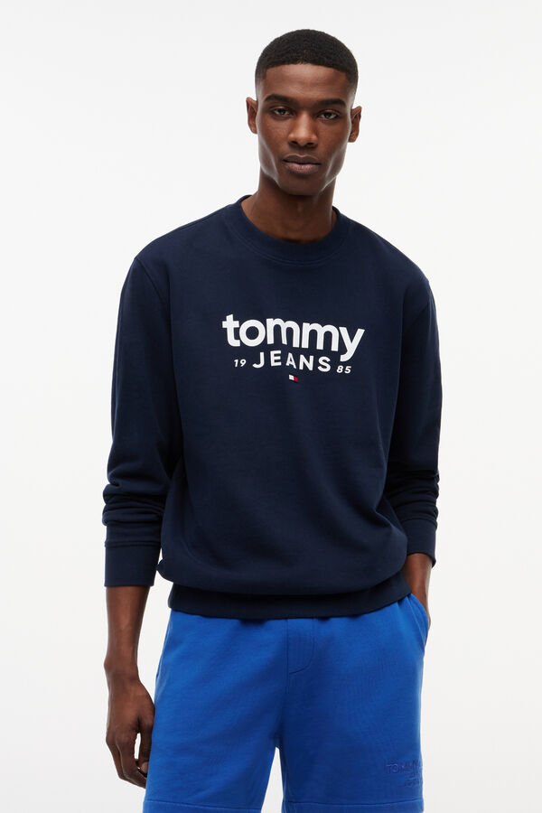 Tommy Jeans Camisola de gola redonda com gr&aacute;fico azul