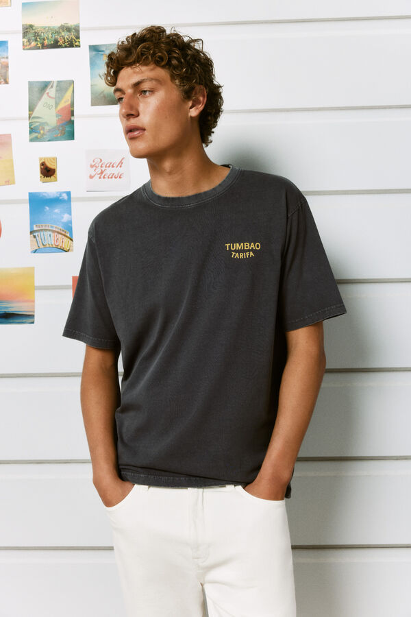 Springfield Camiseta el Tumbao luces gris