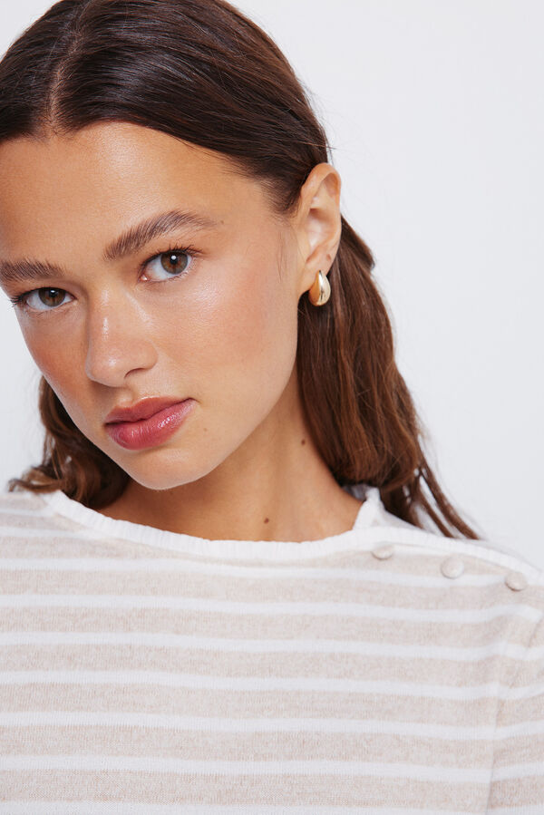 Springfield Majica sa dugmići i izrezom na kragna  Braon