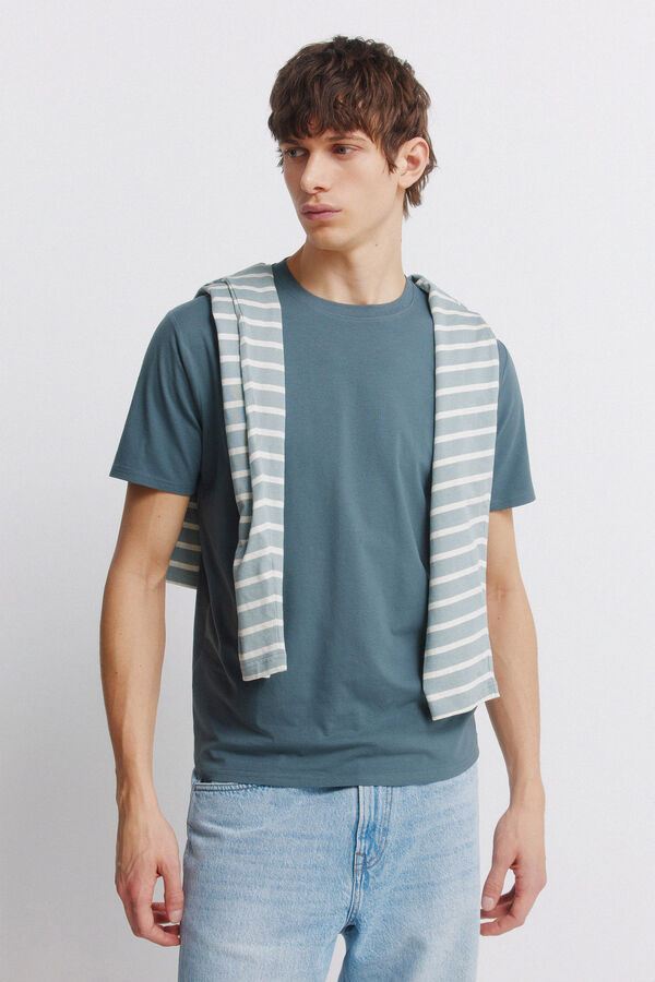 Springfield Lycra slim fit T-shirt blue