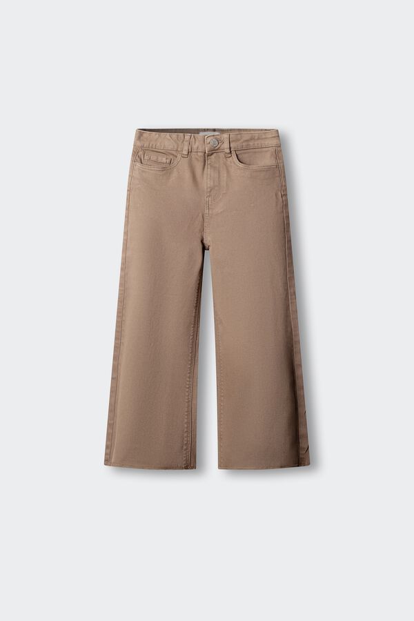 Springfield Kids Osnovne culotte pantalone od kepera za devojčice Braon