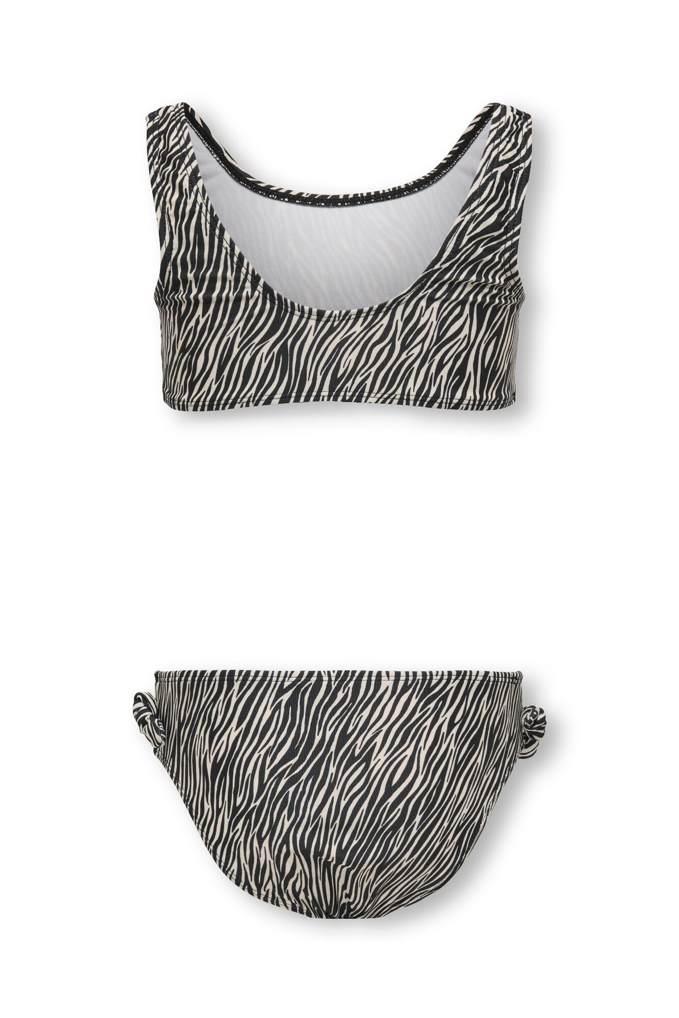 Only Girls Bikini estampado cebra con nudo y lazos laterales
