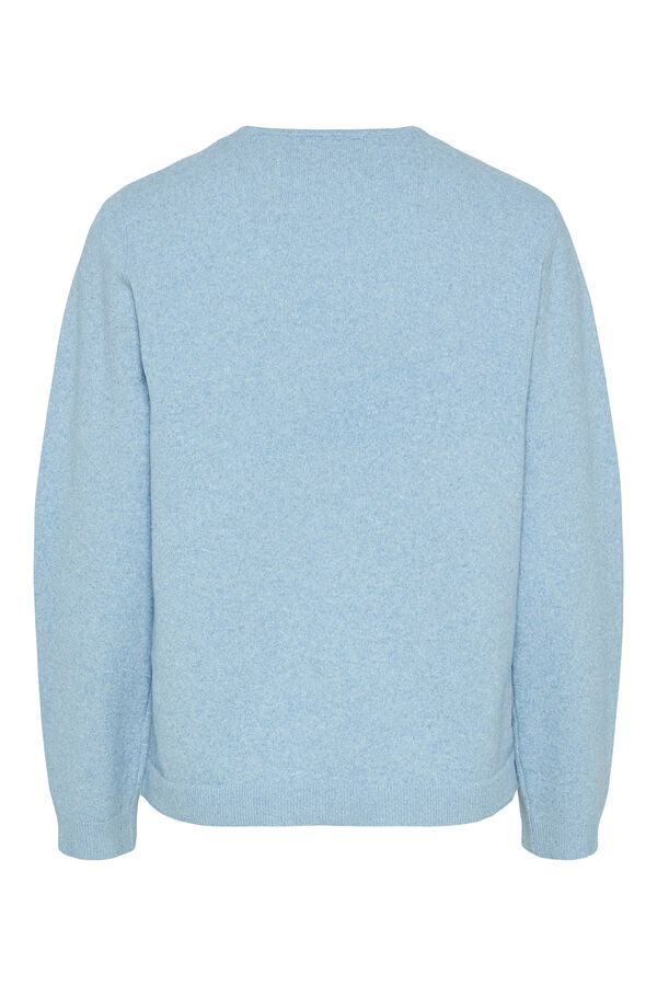 Pieces Jersey fino de punto azul