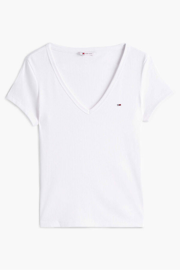 Tommy Jeans Camiseta slim de manga corta blanco