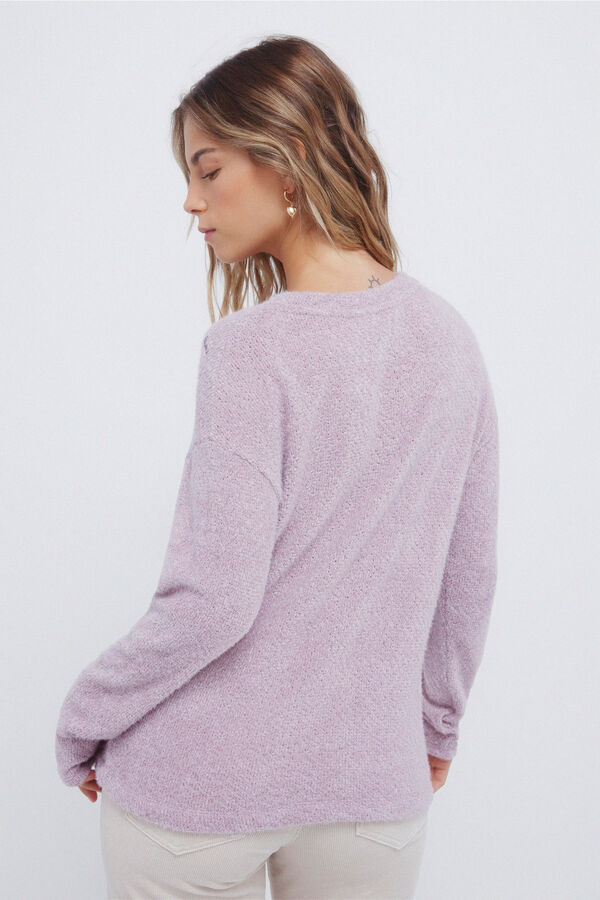 Springfield Džemper od &scaron;enila s tre&scaron;njama Ljubičasta/Lila