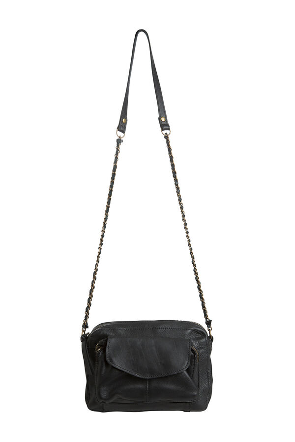 Pieces Bolso bandolera 100% piel negro