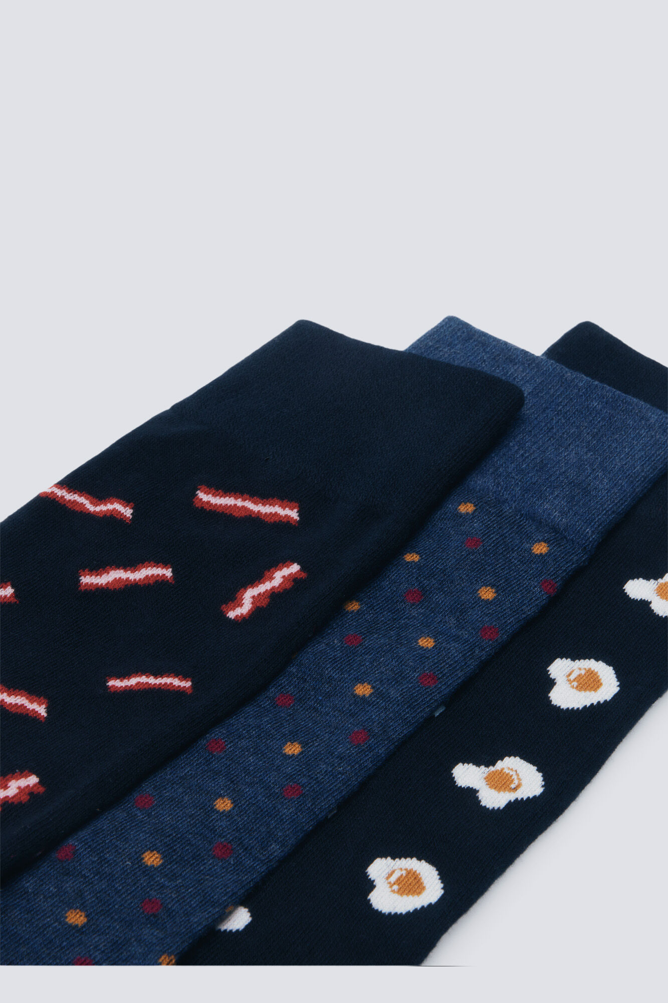 Springfield Paket od 3 čarape sa jajima, tačkicama i slaninom