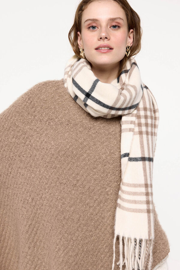 Pieces Cachecol fino axadrezado branco