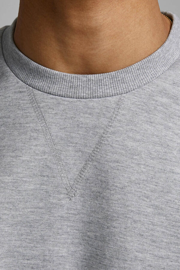 Jack & Jones Sudadera lisa algod&oacute;n gris