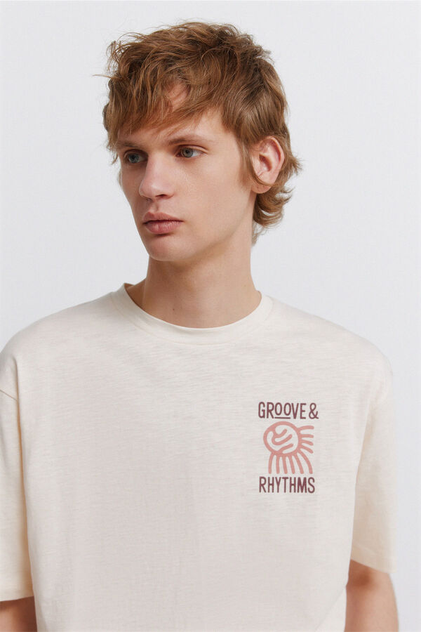 Springfield Majica groove slub Bež