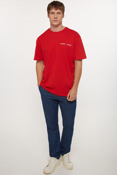 Springfield T-shirt de homem Tommy Jeans vermelho real