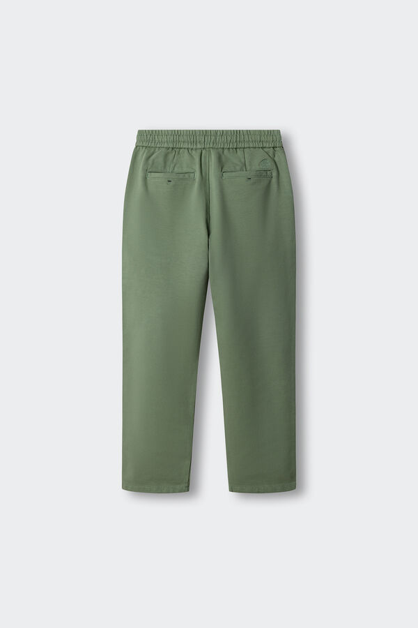 Springfield Kids Dečije chino pantalone od pletiva Zelena