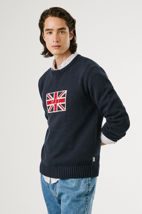 Pepe Jeans Jersey Union Jack Fit Regular azul