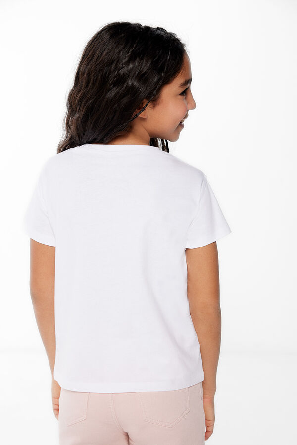 Springfield T-shirt bordado flor menina branco