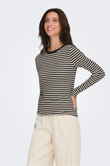 Only Camiseta de rayas manga larga negro