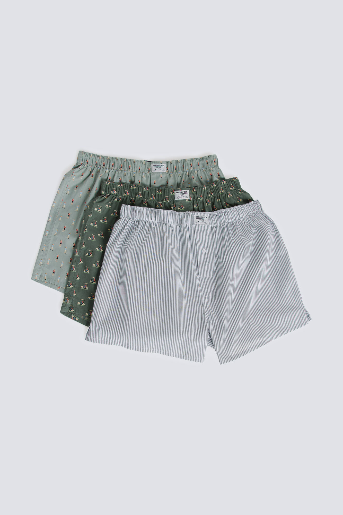 Springfield Pack 3 calzoncillos estampado retro