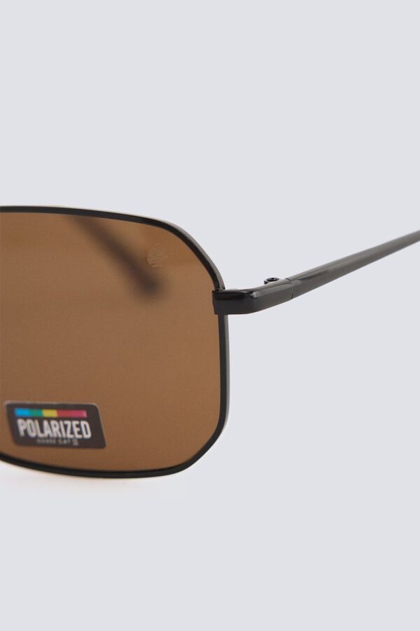 Springfield &Oacute;culos de sol estilo aviador retangulares castanho